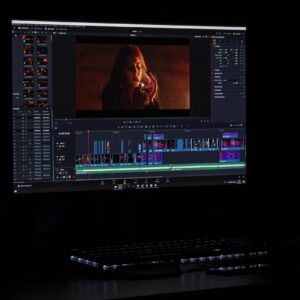 black flat screen computer monitor