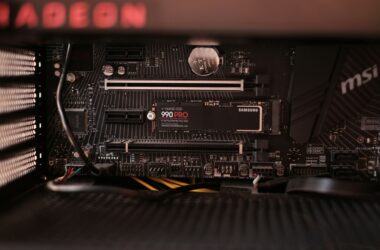 Samsung 990 Pro NVMe SSD installed in a motherboard M.2 slot