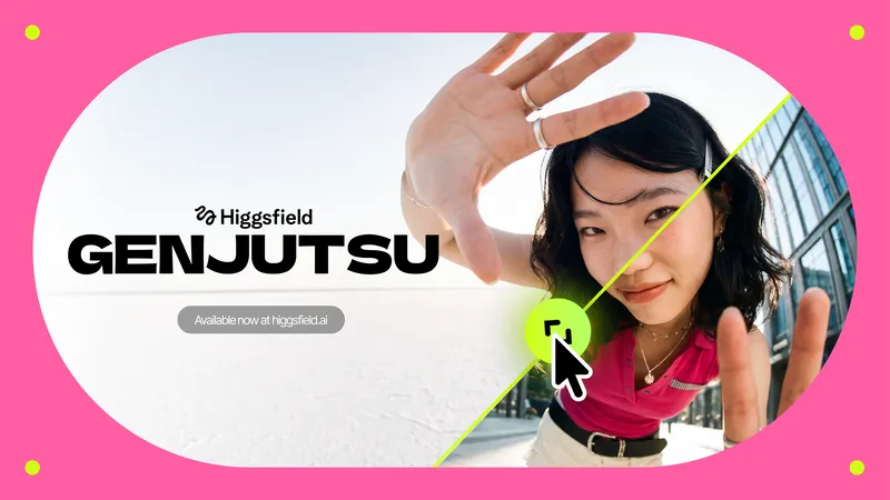 Higgsfield Genjutsu promotional frame showing a motion-transfer result